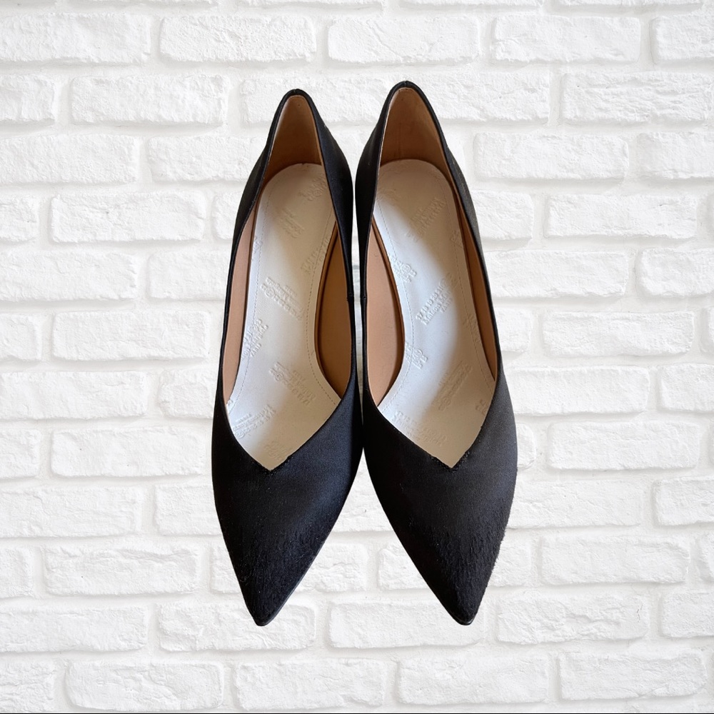 Maison Margiela Satin Pumps with Clear Heels